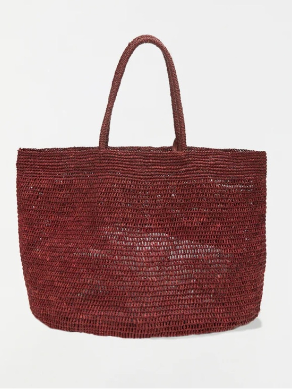The Row Burgundy Woven Raffia Tote